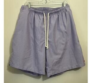 Peter Millar Swim Trunks Shorts Mens XL Lined Purple White Check Gingham